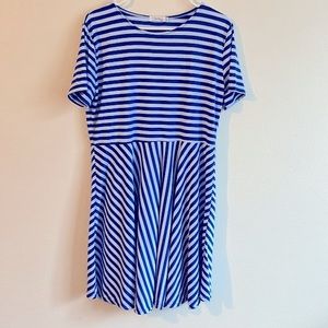 NWT Sote May Royal Blue Stripe Cotton/Polyester Stretch Mini Dress... Size:XXL